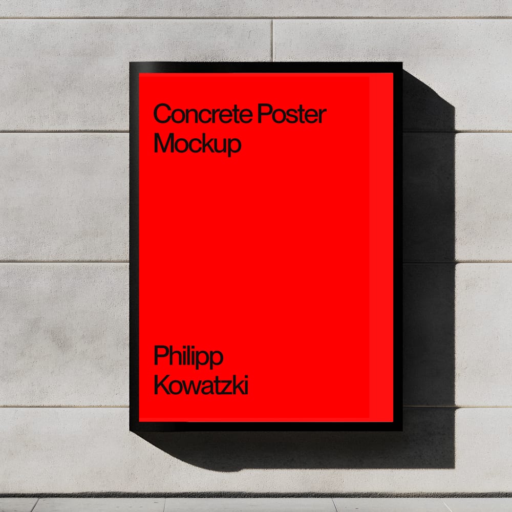 Free Concrete Poster City Mockup PSD