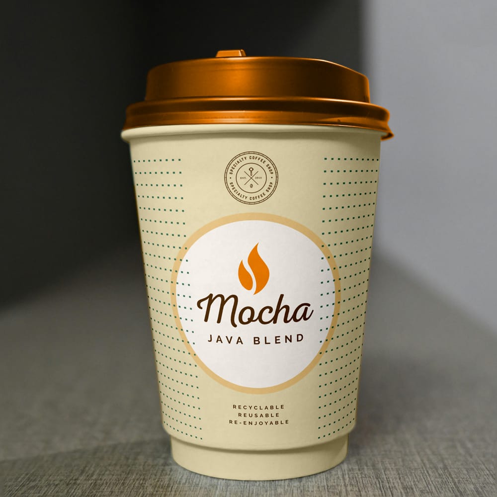 Free Customizable Coffee Cup Mockup PSD