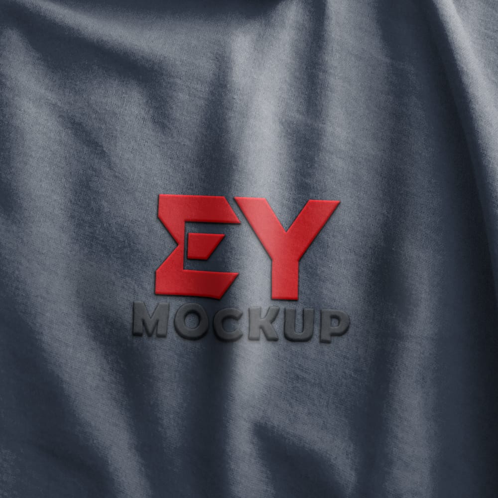 Free Fabric Effect Logo Mockup PSD