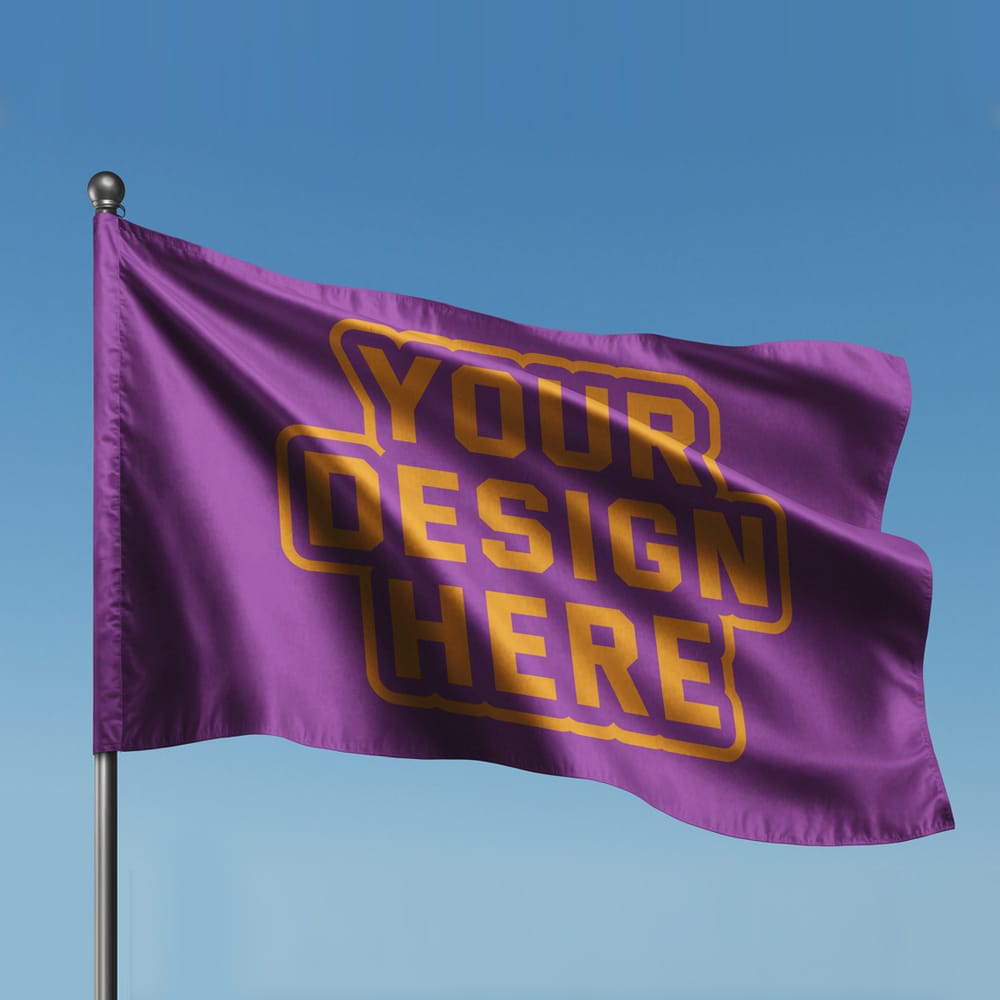 Free Fabric Flag Mockup PSD