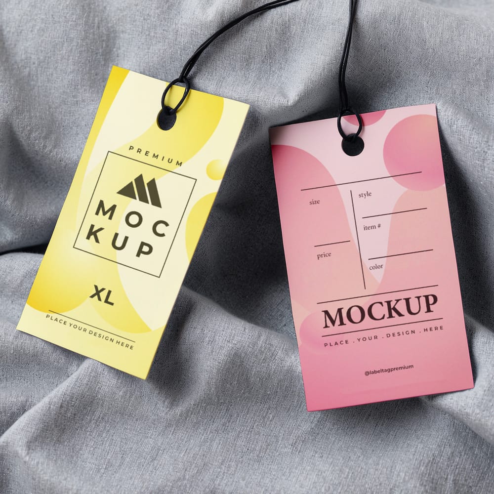 Free Fabric Label Tag Mockup PSD