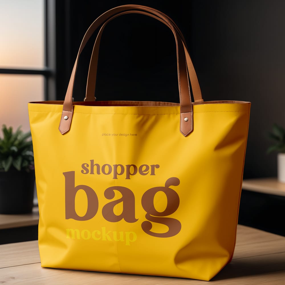 Free Fashion Shopper Bag Mockup PSD