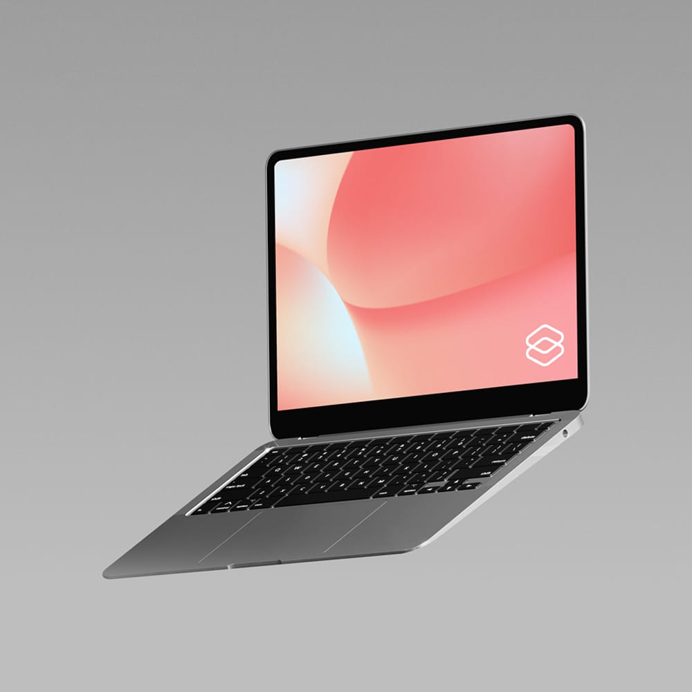 Free Floating Laptop Mockup PSD