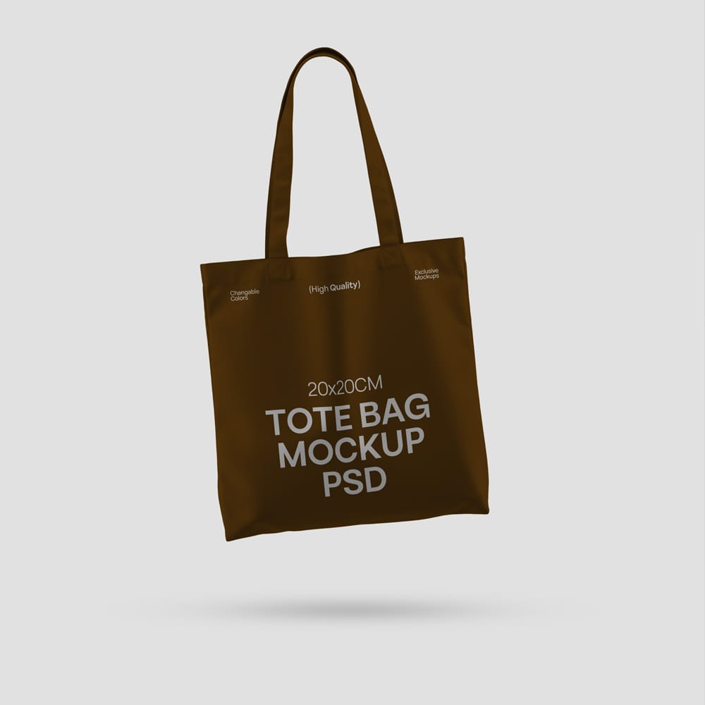 Free Floating Tote Bag Mockup PSD