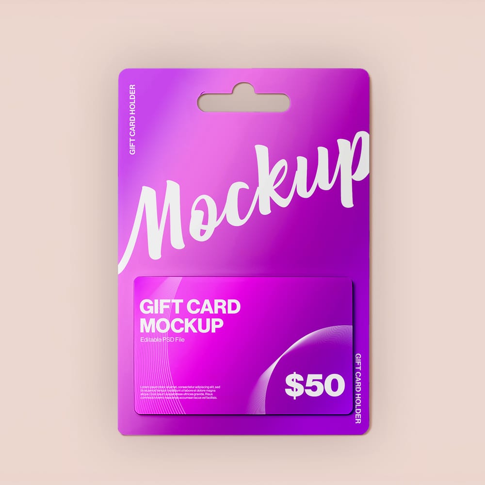 Free Gift Card Mockup Template PSD