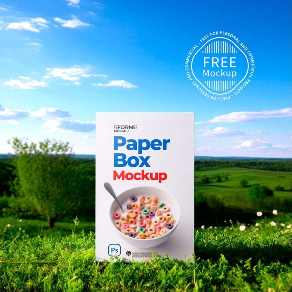 Free High-Quality Paper Box Mockup PSD