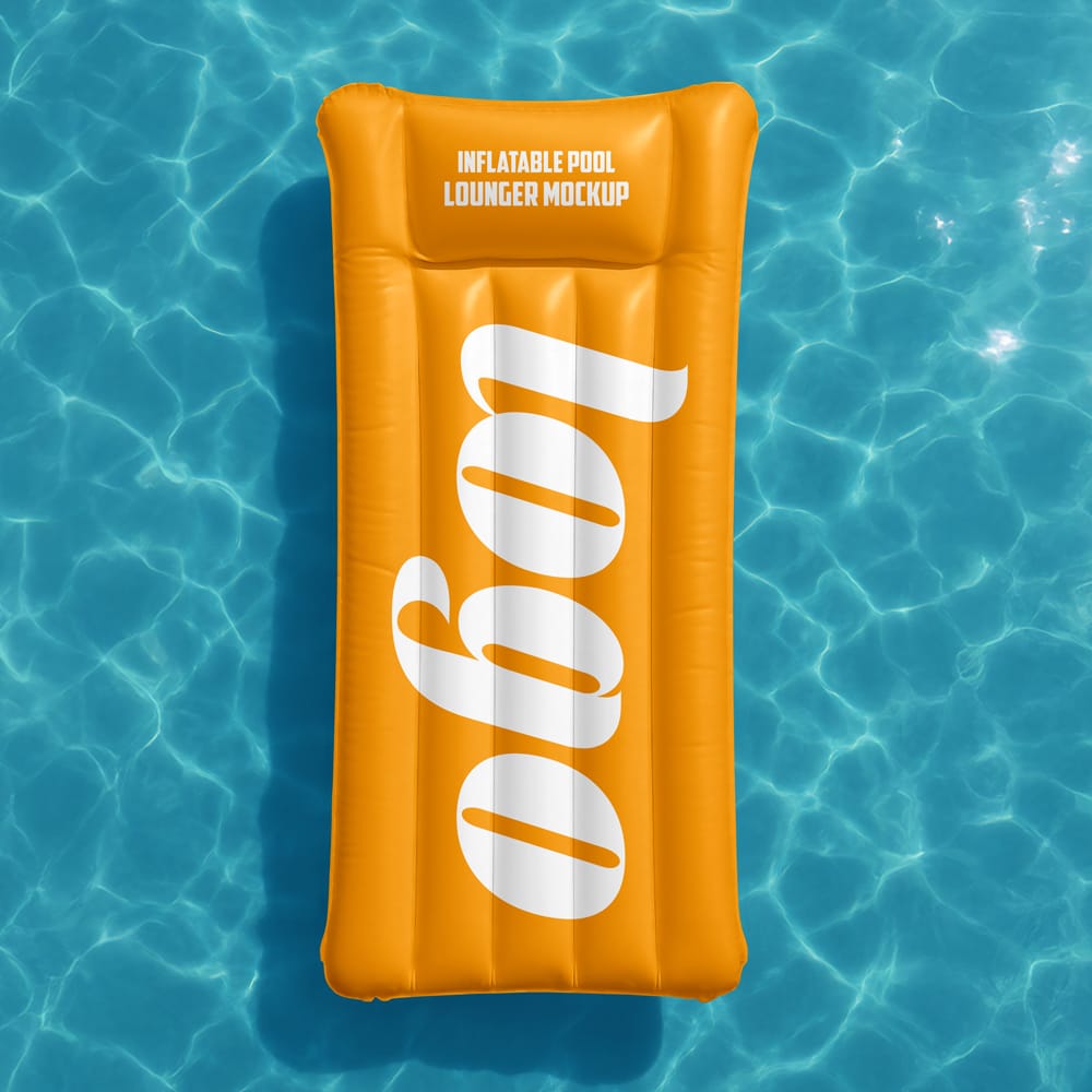 Free Inflatable Pool Lounger Mockup PSD