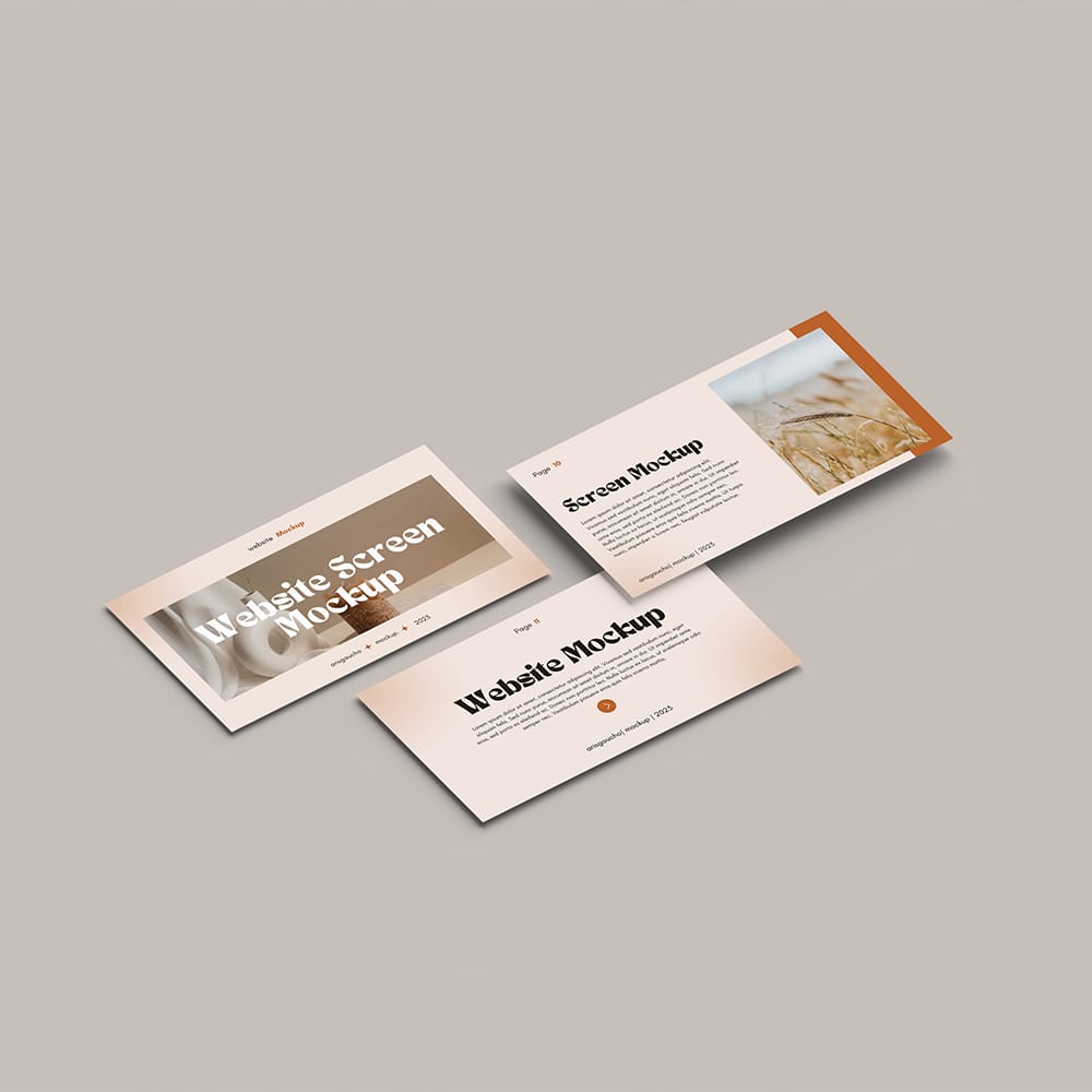 Free Isometric Website Pages Mockup PSD