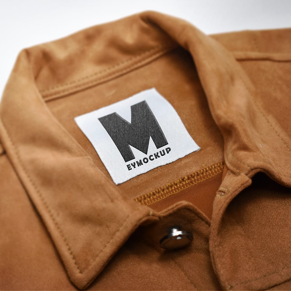 Free Jacket Tag Logo Mockup PSD