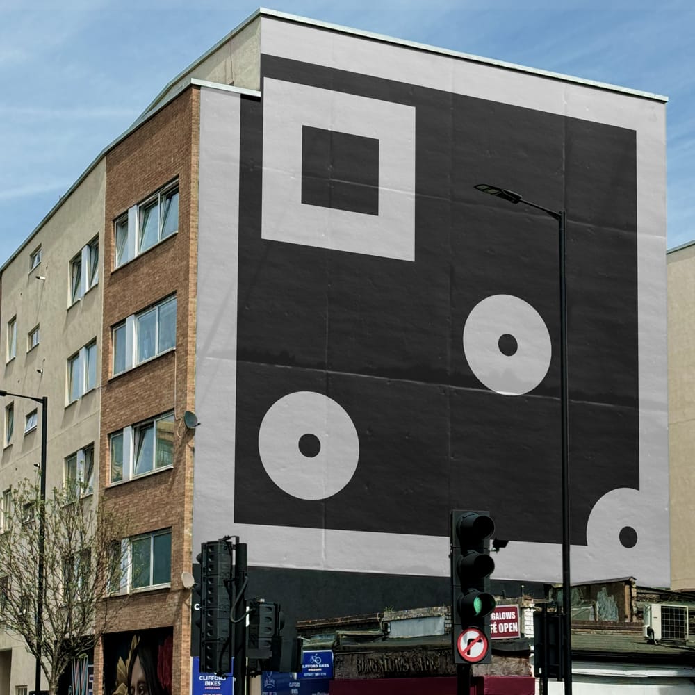 Free London Street Wall Hand-Painted Ad Mockup PSD