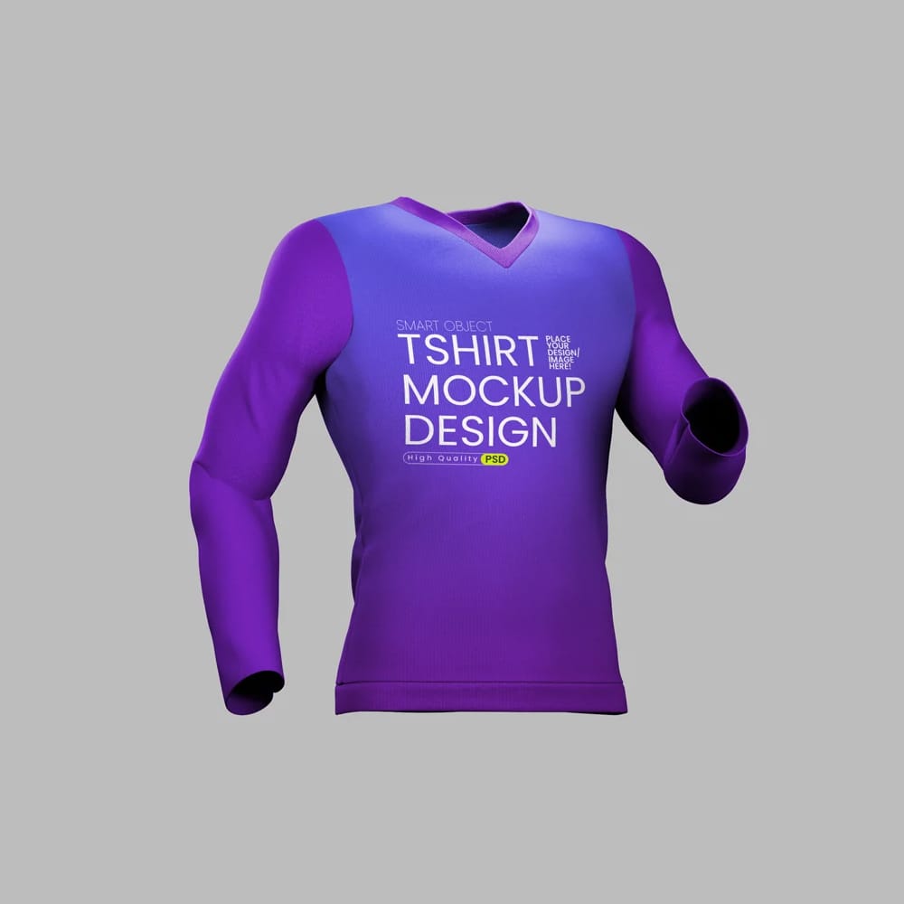 Free Long Sleeve Tshirt Mockup Template PSD