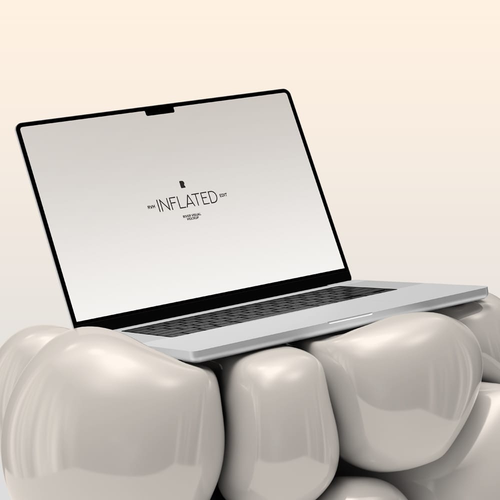 Free Macbook Pro 16 Inflated Series Mockup PSD