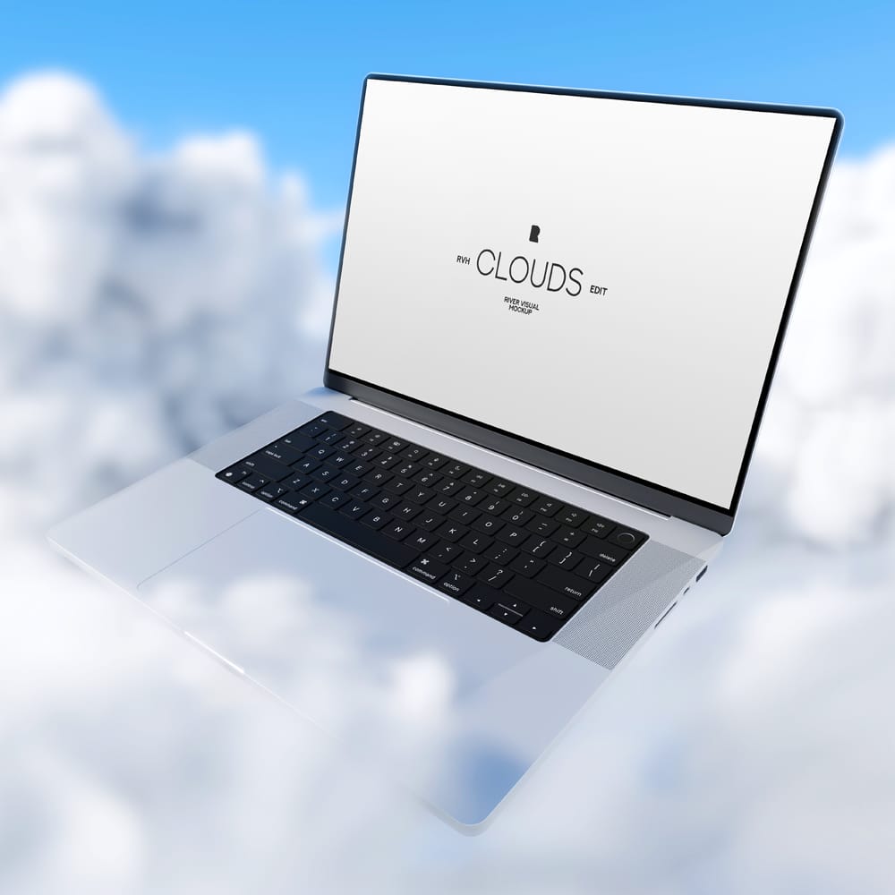 Free Macbook Pro Clouds Series Mockup PSD