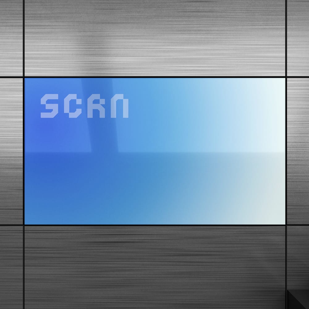 Free Metallic Wall Screen Mockup PSD