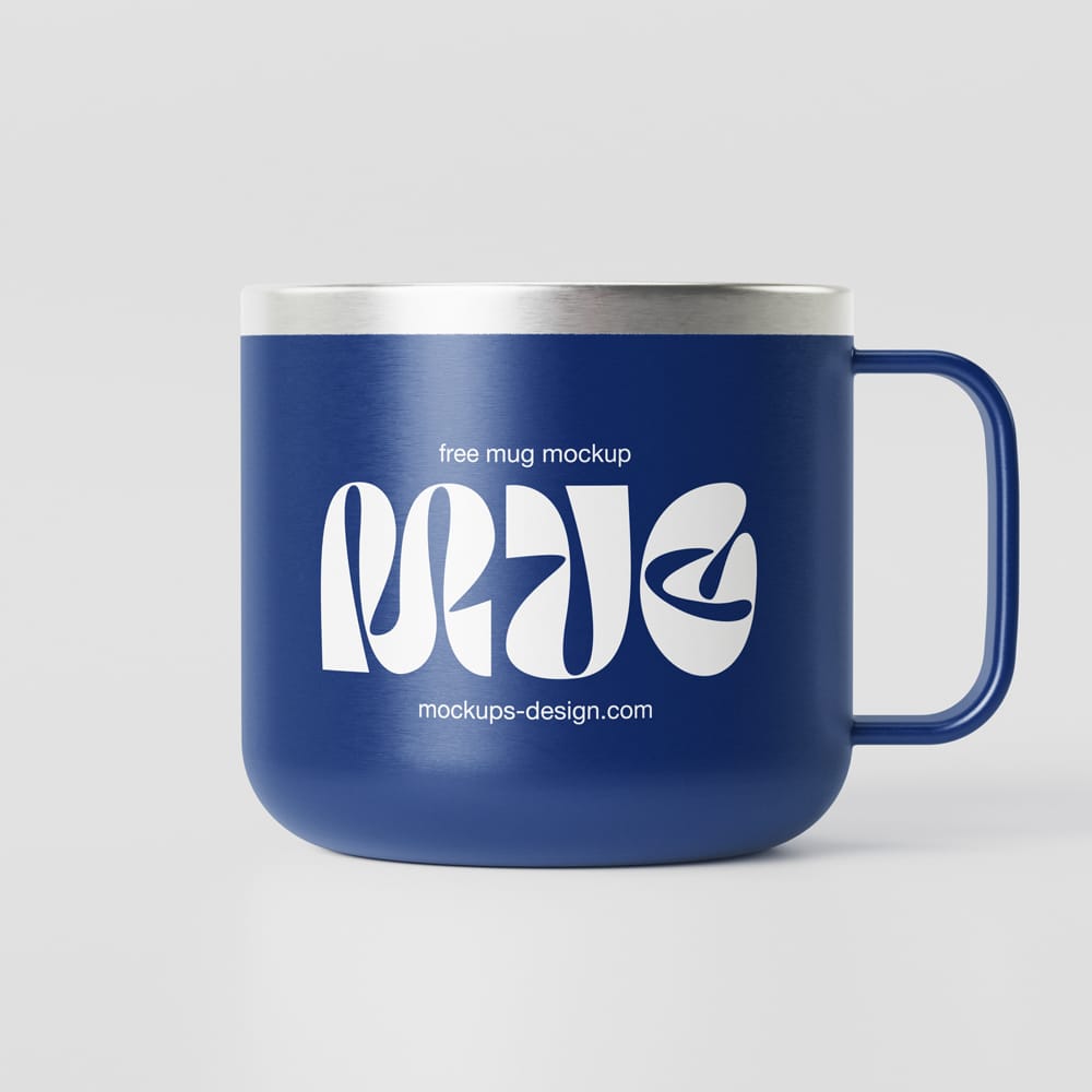 Free Minimal Metal Mug Mockup PSD