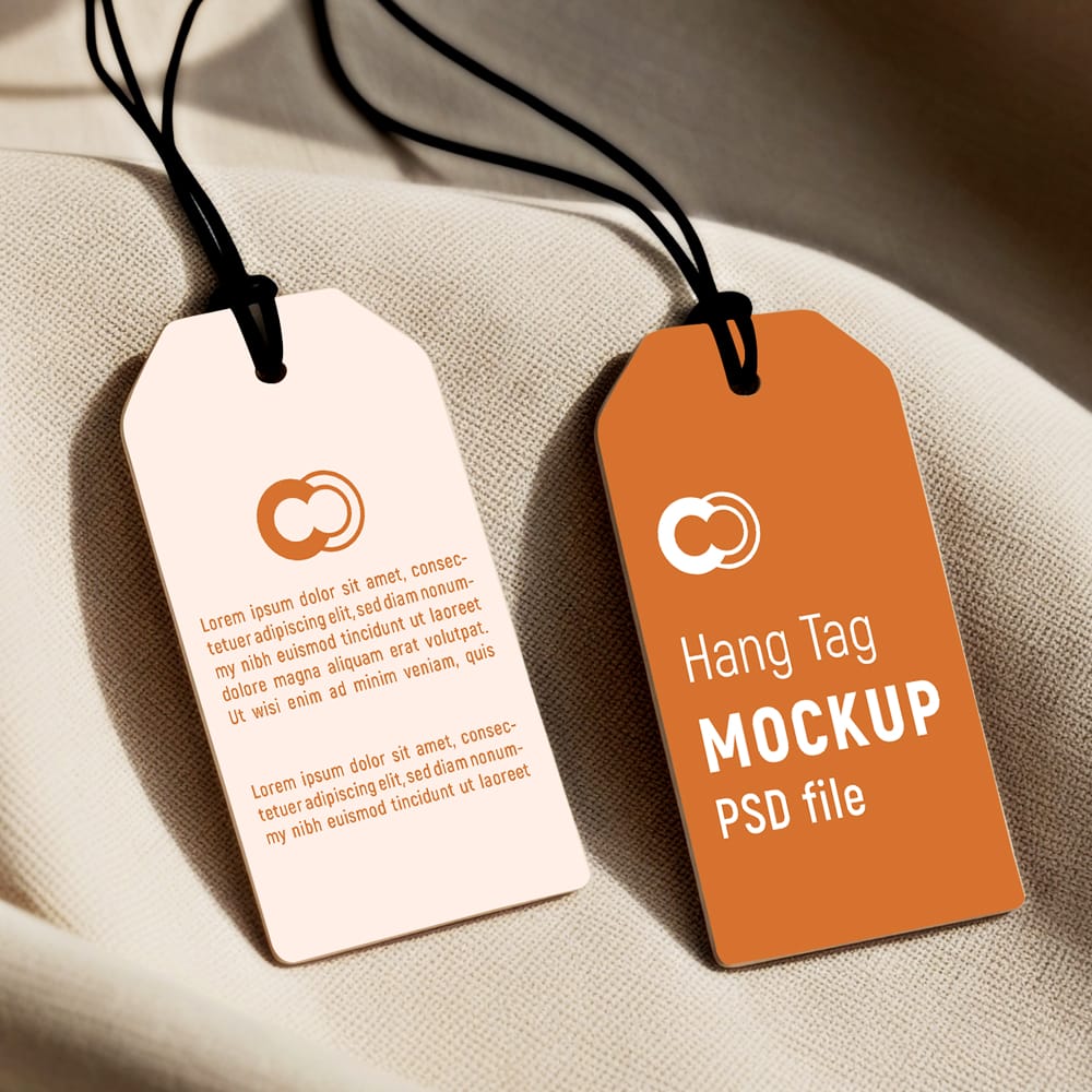 Free Minimalist Hang Tag Mockup PSD