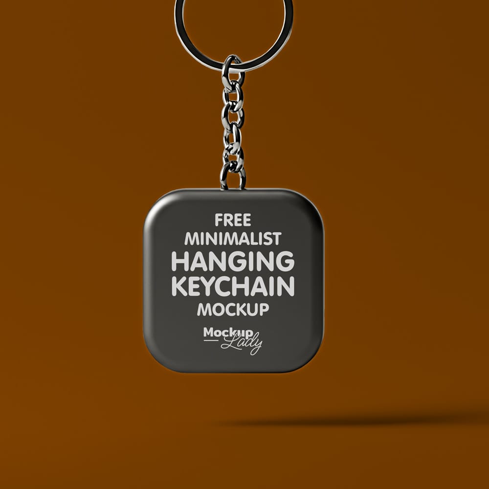 Free Minimalist Hanging Keychain Mockup PSD