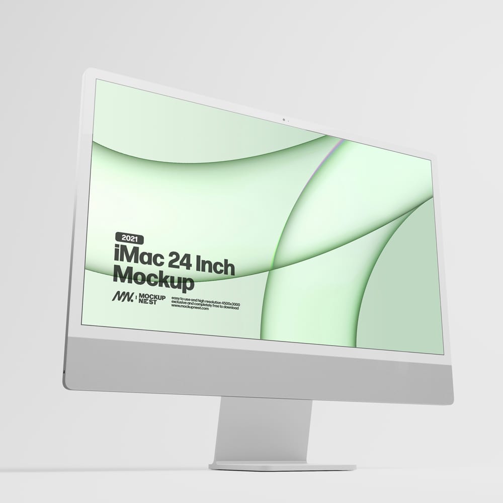Free Minimalist iMac Mockup PSD