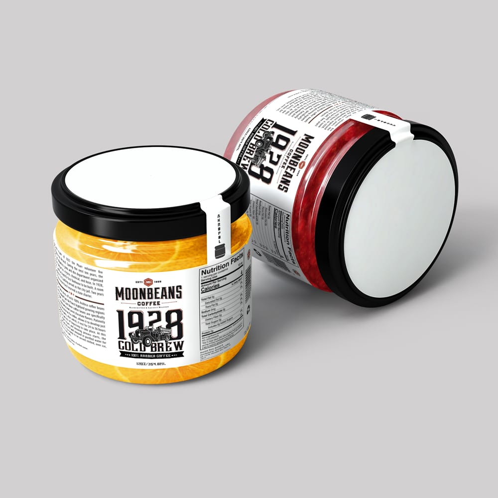 Free Moonbeans Coffee Jar Mockup PSD