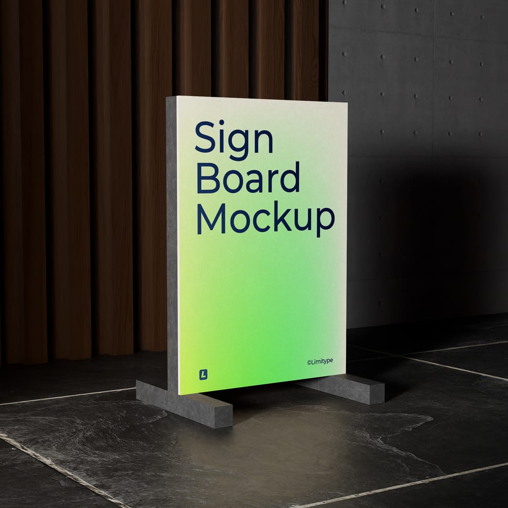 Free Outdoor Advertising Signboard Mockup PSD