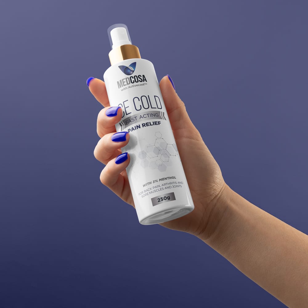 Free Pain Relief Spray Bottle Mockup PSD