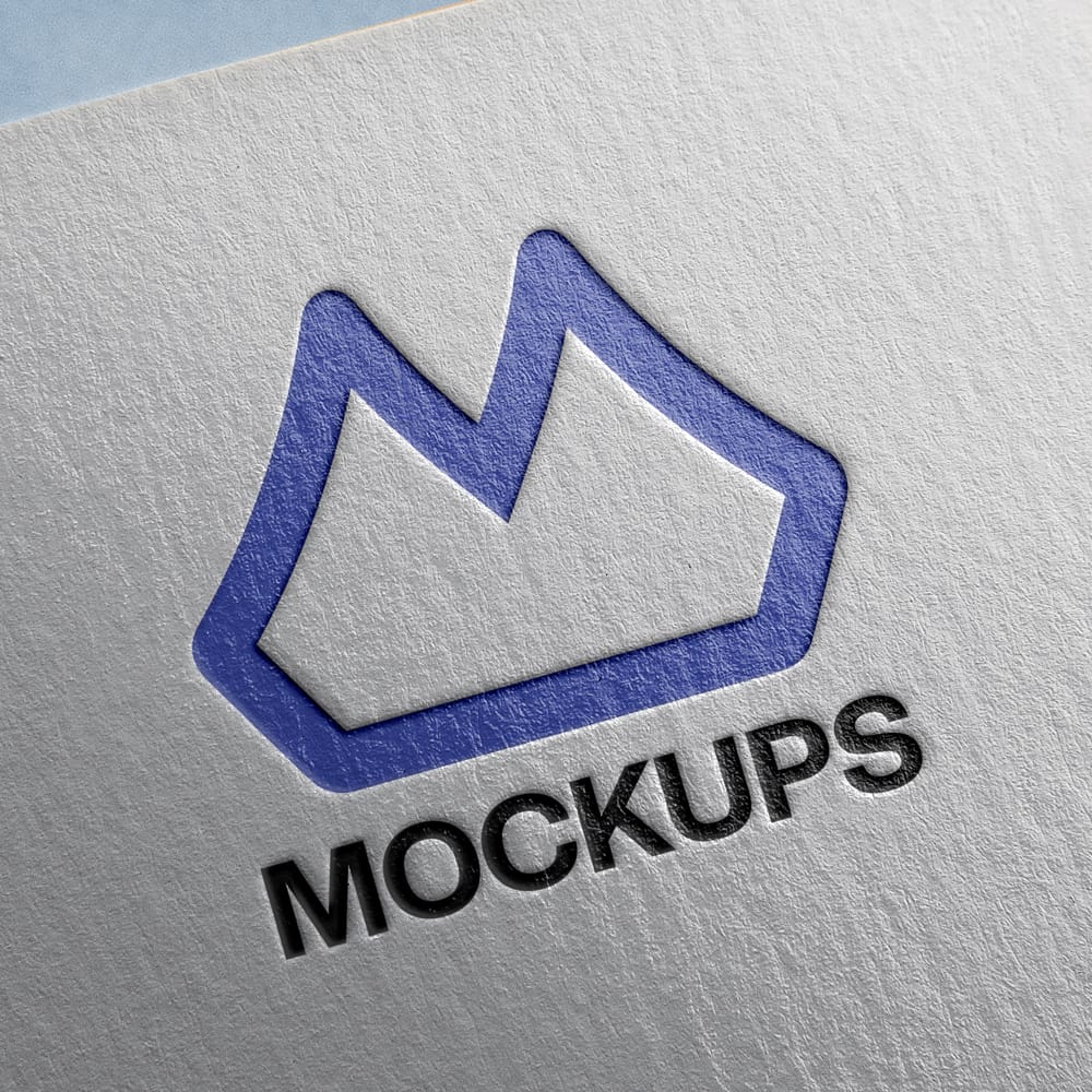 Free Paper Pressed Logo Mockup Template PSD