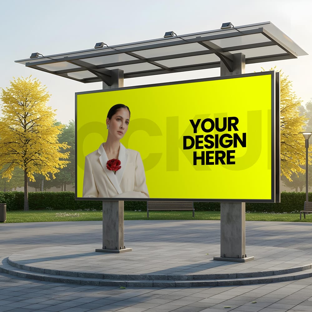 Free Park Billboard Mockup PSD