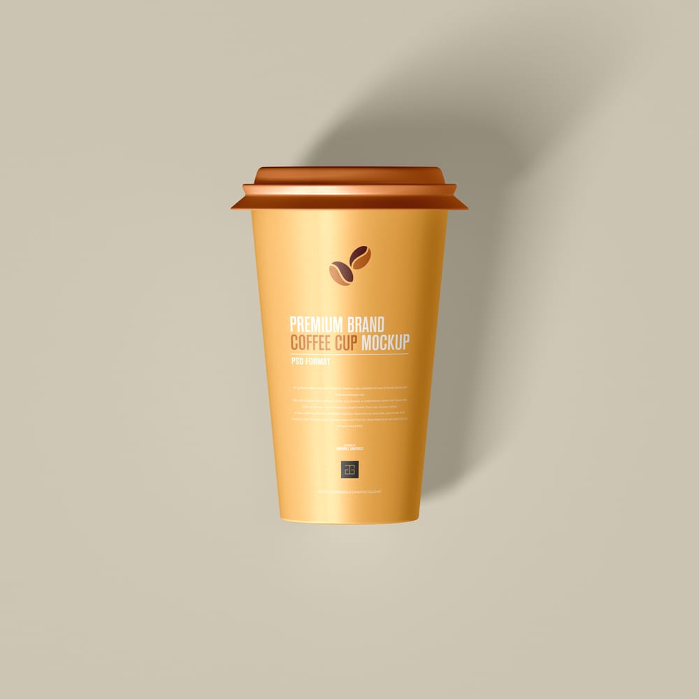 Free Premium Brand Coffee Cup Mockup PSD