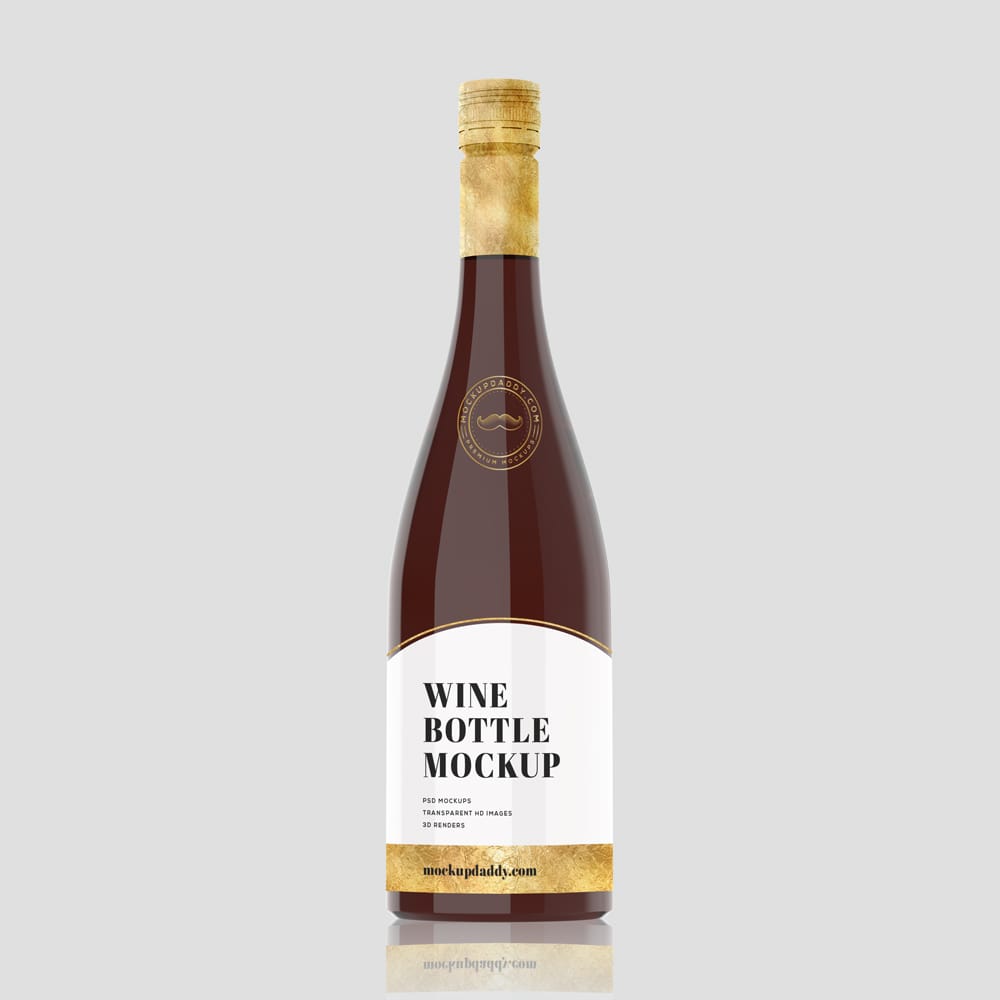 Free Professional Wine Bottle Mockup Template PSD