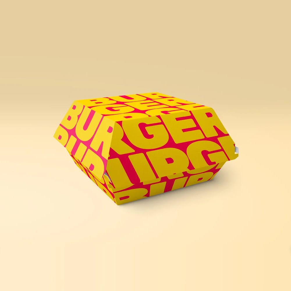 Free Realistic Burger Box Mockup PSD