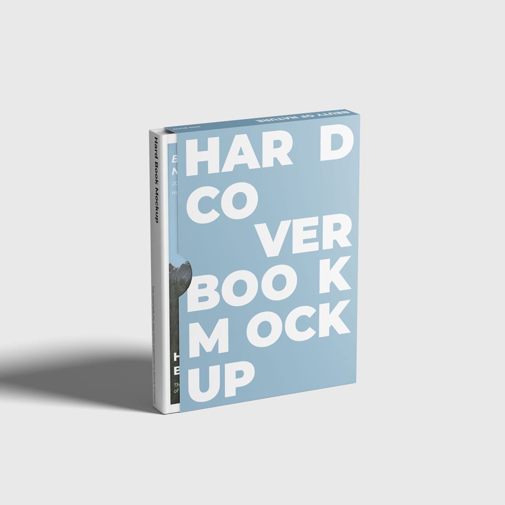 Free Realistic Hard Cover Book Mockup PSD