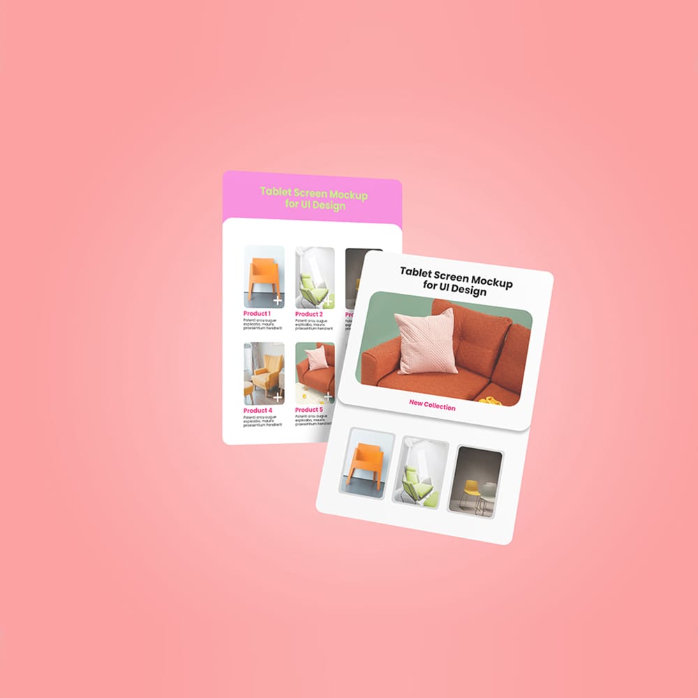 Free Realistic Tablet Screen Mockup PSD