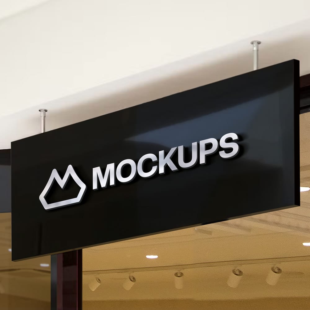 Free Reception 3D Logo Mockup PSD