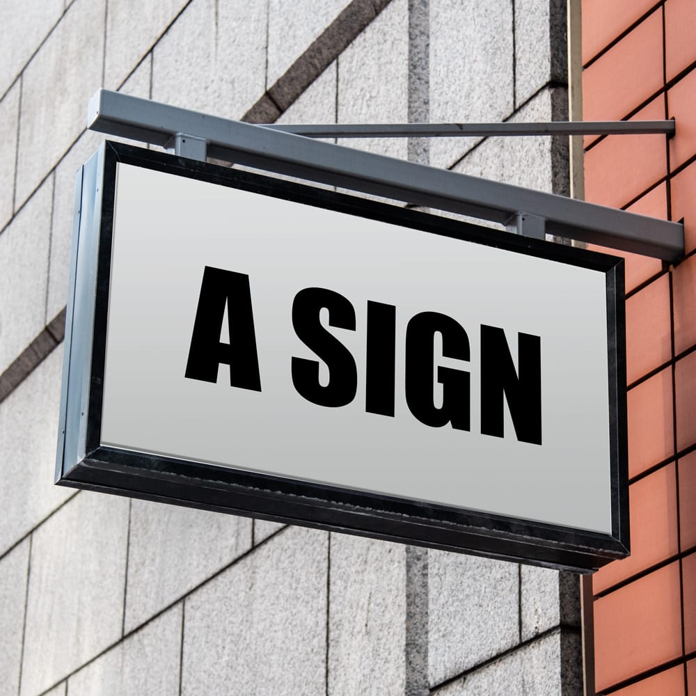 Free Rectangle Store Sign Mockup PSD
