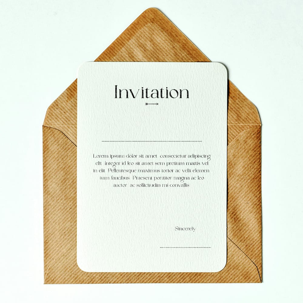 Free Rounded Post Card Mockup with Envelope PSD