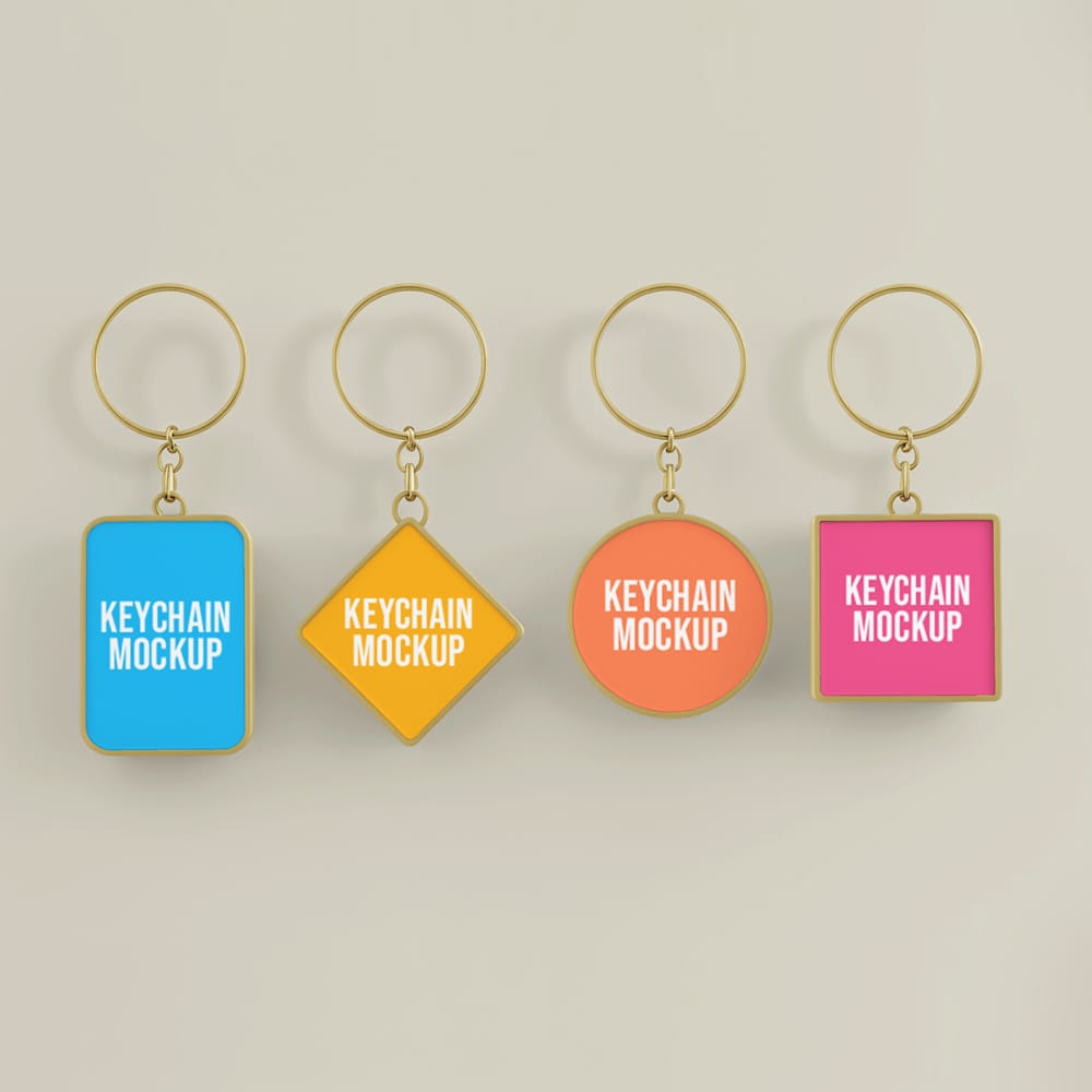 Free Shiny Keychain Mockup PSD