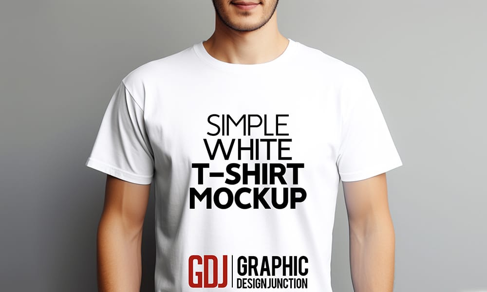 Free Simple White T-Shirt Mockup PSD