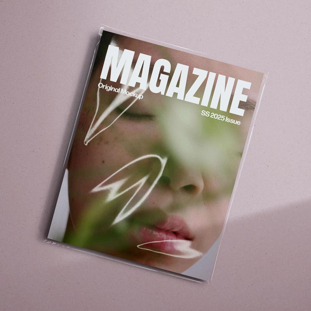 Free Sleeve Covered Magazine Mockup PSD