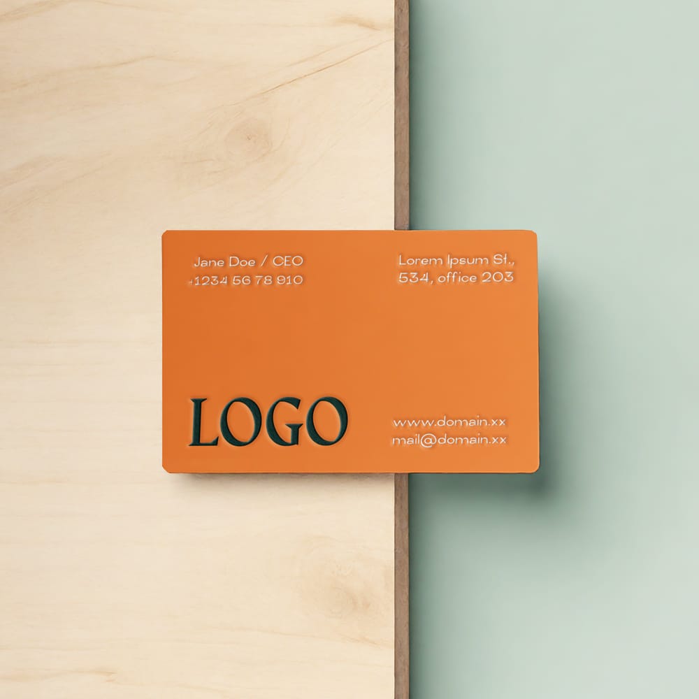 Free Slice Wood Business Card Mockup PSD