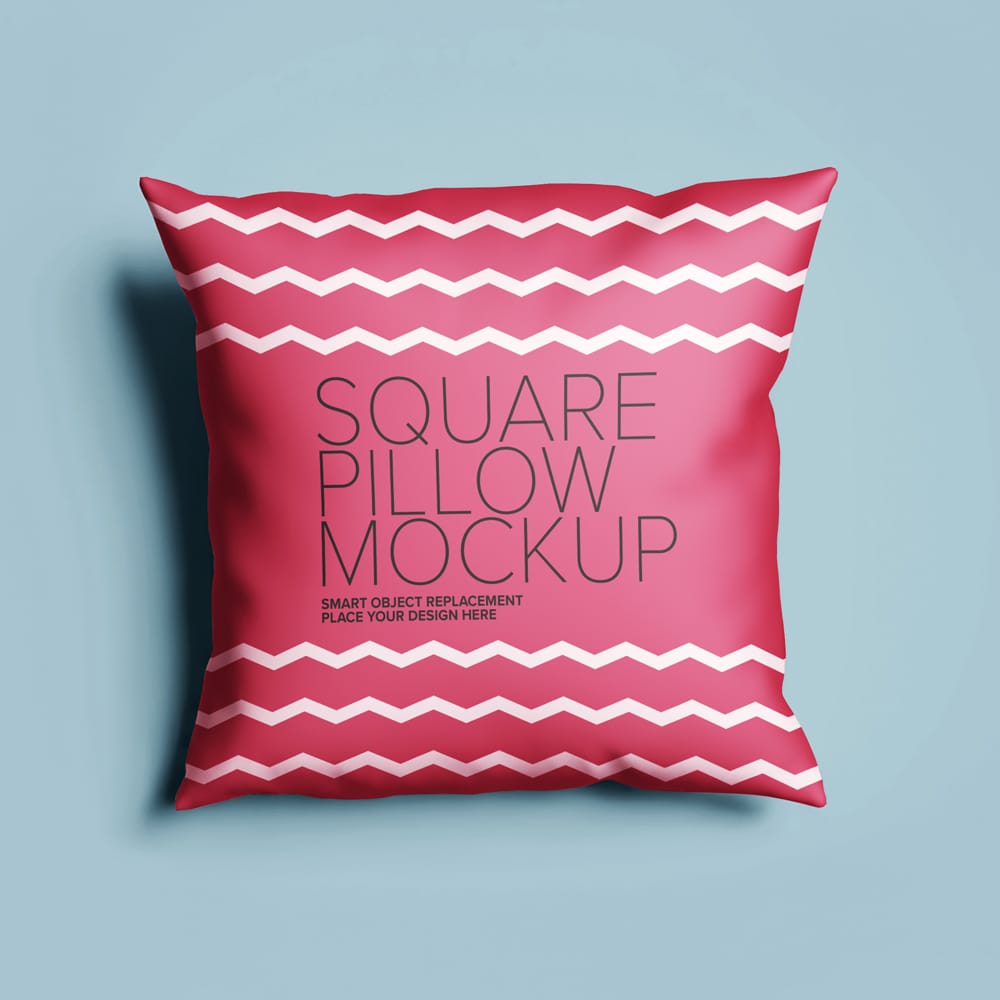 Free Square Pillow Mockups PSD
