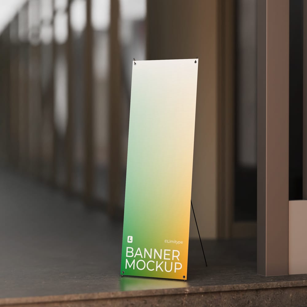 Free Stand Banner Mockup PSD