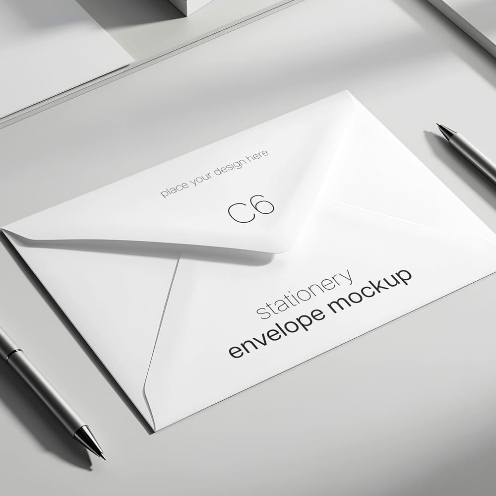 Free Stationery Envelope Mockup PSD