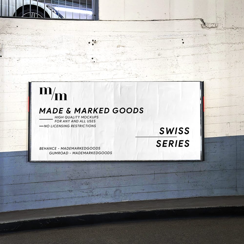 Free Swiss Series Billboard Poster Mockup Template PSD