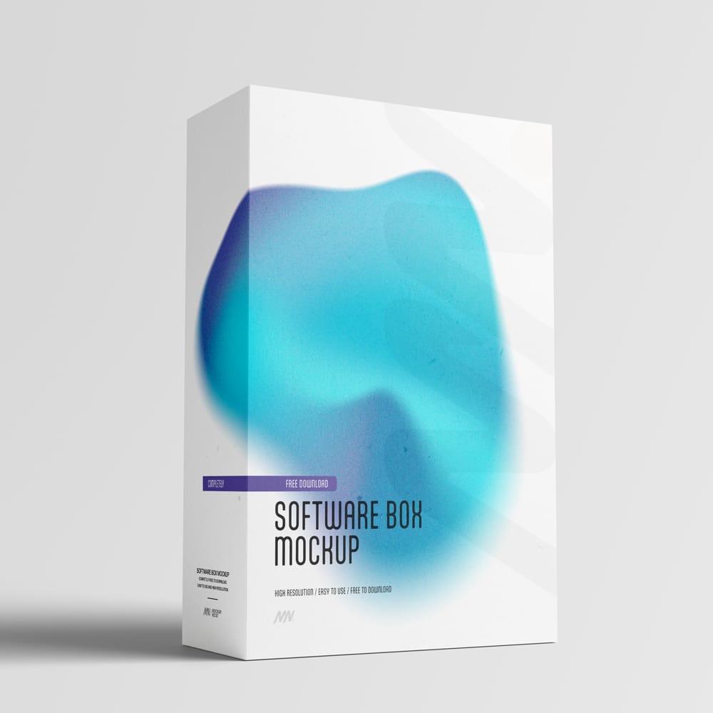 Free Thick Software Box Mockup PSD