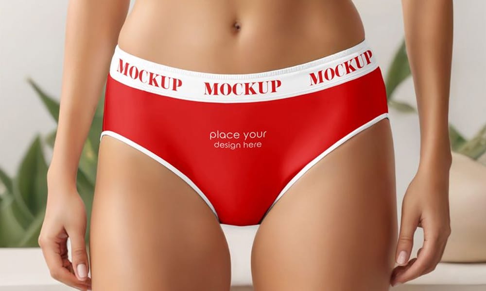 Free Woman Underwear Mockup PSD