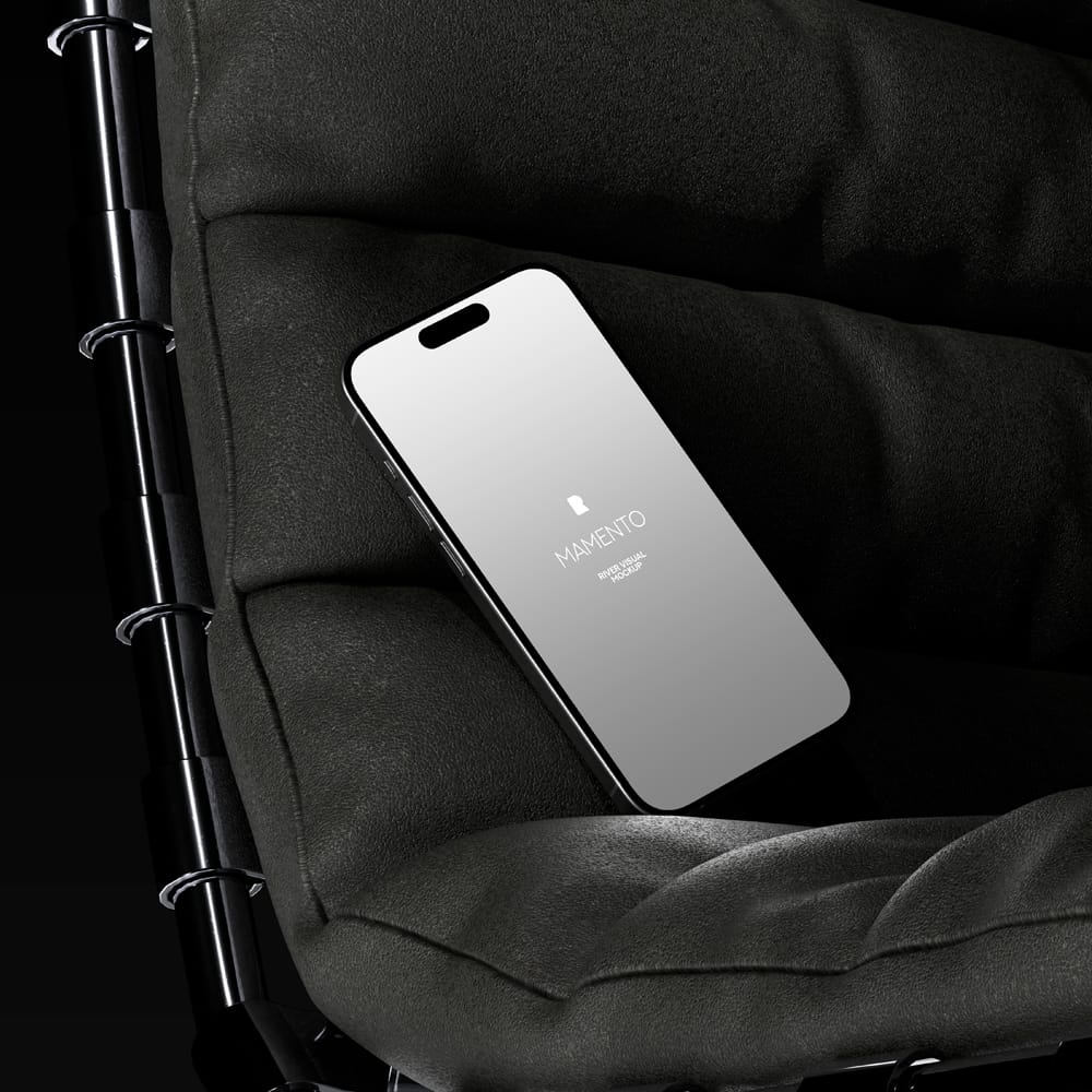 Free iPhone 15 Pro Mamento Series Mockup PSD
