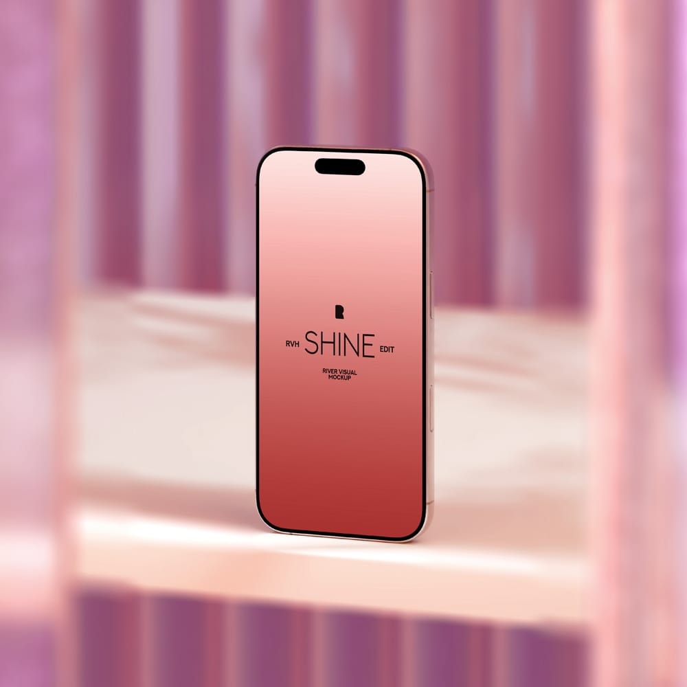 Free iPhone 16 Pro Shine Series Mockup PSD