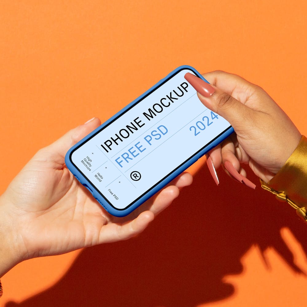 Free iPhone Pro in Case Mockup PSD