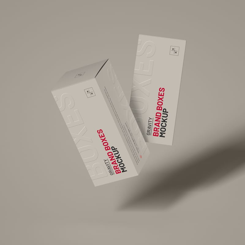 Gravity Brand Boxes Mockup PSD
