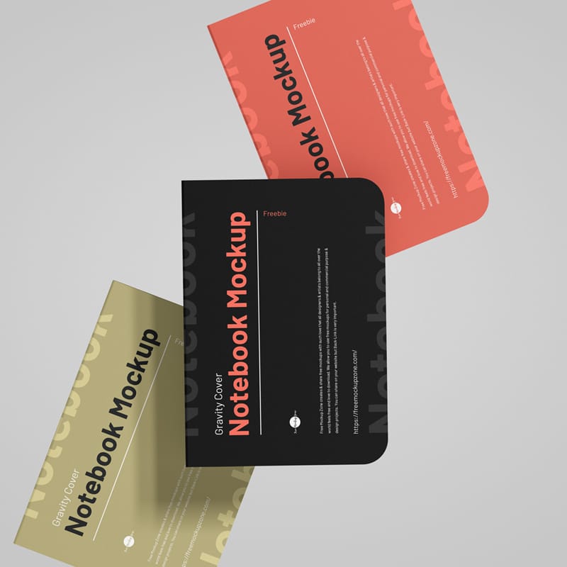 Gravity Cover Notebook Mockup PSD